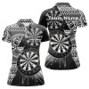 Custom Personalized Tribal White Black Dart Polo Shirts For Women Dart Jerseys Custom Dart Team Shirts VHM1146