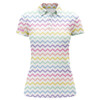 Custom Rainbow Colors Pattern Golf Shirts Custom Name Womens Golf Polo Shirts, Ladies Golf Polo Tops Nqs4924