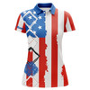 Custom Womens Golf Polo Shirts American Flag Patriot Custom Name Golf Shirts For Women, Gift For The Golfers Nqs4676