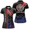 Custom Personalized Archery Polo Shirts For Women, Patriotic US Flag Bow And Arrow Archery Lover Shirts VHM0717