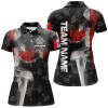 Custom Personalized Vintage Smoke Canadian Flag Archery Polo Shirts For Women, 3D Target Archery Jerseys VHM0794