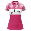 Custom Womens Golf Polo Shirt Golf Heartbeat Custom Name Leopard Pattern Golf Shirt, Womens Golf Gift Ideas Nqs4959