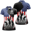 Custom American Flag Womens Golf Polo Shirts Custom Patriotic Golf Outfits For Ladies, Gifts For Golf Lovers Nqs8020