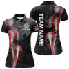 Custom Personalized Vintage Smoke US Flag Archery Polo Shirts For Women, Archery Bows Pattern Jerseys VHM0795