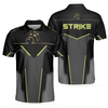 Bowling Men Polo Shirt - Strike Black And Golden Pattern Best Bowling Polo Shirt For Men - Perfect Gift For Friend, Family, Bowling Lover