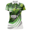 Custom Green argyle pattern golf ball clubs Women golf polo shirt custom female golf outfit, gifts for golfer NQS8112