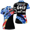 Custom American Flag Black Womens Golf Polos Shirts Custom It Takes A Lot Of Balls To Golf The Way I Do Nqs7710