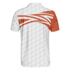Skull Golfer Seamless Pattern Golf Polo Shirt, White And Orange Golf Shirt For Men, Cool Gift For Golfers - Perfect Gift For Men