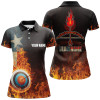 Custom Personalized Texas Flag Flaming Target Archery 3D Polo Shirts For Women, Fire Arrow Archery Jerseys VHM0990