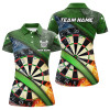 Custom Personalized Green 3D Dartboard Fire And Water Women Darts Polo Shirts Custom Darts Team Jerseys TDM1247