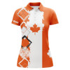 Custom Womens Golf Polo Shirts Orange Canada Flag Patriot Custom Golf Shirts For Women, Gift For The Golfers Nqs5161