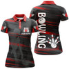 Custom Personalized Bowling Polo Shirt For Women Red And Black Bowling Shirt For Team Custom Bowling Jersey BDT08