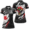 Custom Grunge Canada Flag 3D Billiard Balls Polo Shirts For Women Custom Patriotic Billiard Jerseys Attire TDM1240
