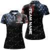Custom Personalized Vintage Smoke US Flag Archery 3D Polo Shirts For Women, Archery Bows Pattern Jerseys VHM0979