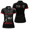 Custom Eat Sleep Golf Repeat Polo Shirt Black Red Sporty Golf Polo Shirt Best Golf Shirts For Women LDT0885