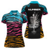 Custom Zebra Pattern Womens Disc Golf Polo Shirts, Colorful Disc Golf Shirts For Womens, Disc Golf Gifts LDT0084