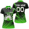 Custom Green Bowling Shirt For women Custom polo Bowling Jersey 3D Bowling Team Shirt For women NQS6225