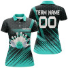Custom Turquoise Bowling Shirt For women Custom polo Bowling Jersey 3D Bowling Team Shirt For women NQS6224