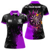 Custom Personalized Paint Purple 3D Dartboard Women Darts Polo Shirts Custom Dart Jerseys Attire For Team TDM1499