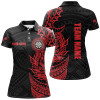 Custom Personalized Red Tribal Women Darts Polo Shirt Custom Darts Shirt For Women Dart Jerseys LDT0816