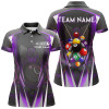 Custom Purple 8 Ball Pool Fire Billiard Balls Women Polo Shirts Customized Team League Billiard Jersey TDM1355
