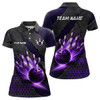 Custom Bowling Jersey For Women Custom Bowling Polo, Quarter-Zip Shirt for Team Bowlers | Purple NQS7600
