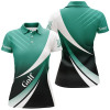 Custom Womens Golf Polo Shirts Custom Name Green And White Golf Shirt, Tournament Golf Tops For Ladies Nqs5077