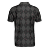 Elegant Argyle Pattern And Skull Golf Lover Polo Shirt, Black Skull Golf Shirt For Men, Best Gift For Men