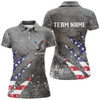 Customized Ball 8 US Flag Grey Grunge Billiard Polo Shirts For Women Best Billiard Team Jersey TDM1351