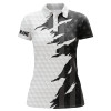 Custom Personalized Womens Golf Polos Shirt Custom White Golf Shirts Black American Flag Ladies Golf Apparel Nqs7121