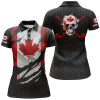 Custom 3D Canadian Flag Patriotic Ripped Golf Polo Shirts Skull Golf Shirts For Women Golf Gifts LDT0492