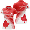 Custom Red Canada Leaf Womens Golf Polo Shirts Custom White Patriotic Canadian Flag Golf Shirts For Ladies TDM1888