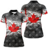 Custom Black Womens Golf Polo Shirts Red Canada Leaf Custom Patriotic Canadian Flag Golf Shirts For Ladies TDM1851