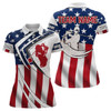 Custom American Flag Retro Golf Shirts For Women Custom Patriotic Golf Team Jerseys Polo Shirts Nqs6700