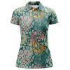 Custom Womens Golf Polo Shirts With Green Tropical Pattern With Palm Leopard Custom Team Golf Polo Shirts Nqs4161
