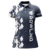 Custom Women Bowling Shirt Short Sleeve Polo Custom Navy Bowling Shirts For Women Personalized Bowling Gift Nqs5102