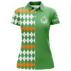 Custom Golf Polo Shirts For Women Custom St Patricks Day Green Argyle Plaid Pattern Golf Shirt, Golfing Gifts Nqs4761