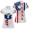 Custom Texas American Flag Womens Golf Polo Shirt Custom White Golf Ball Skin Patriot Golf Apparel For Ladies Nqs7523