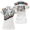 Custom American Flag Patriotic Womens Polo Shirt Custom Tropical Flower Talk Birdie To Me Golf Shirts Nqs5114