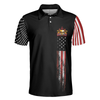 American Flag and Skull Men Polo Shirt, Skull Golf Polo Shirt, Dark Theme American Flag Polo Shirt, Best Golf Shirt For Men