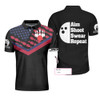 Custom Men Polo Shirt - Bowling Aim Shoot Swear Repeat Custom Polo Shirt, Customized Bowling Shirt For Bowlers, Tenpin Bowling Shirt - Best Polo Shirt For Men