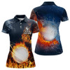 Custom Fire And Water Golf Ball Custom Womens Polo Shirt Lightning Golf Shirts For Women Golf Gifts LDT0447