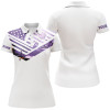 Custom Womens Golf Polo Shirt Purple American Flag Custom Halloween White Golf Shirt Nqs6364