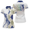 Custom Blue And White Golf Shirt Argyle Pattern Golf Clubs Custom Name Womens Golf Polo Shirts Let's Par Tee Nqs8078
