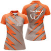 Custom Personalized Womens Golf Polo Shirts Orange Lightning Custom Name & Team Name Golf Shirt, Golfing Gift Nqs6090