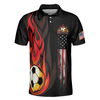 Soccer Flame Short Sleeve Black Polo Shirt, Black American Flag Polo Shirt, Best Soccer Shirt For Men - Perfect Gift For Men, Soccer Lovers