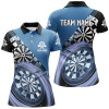 Custom Blue Womens Darts Polo Shirt With Name Customized Darts Shirts For Women Dart Jersey LDT0307