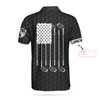 Custom Personalized Black Golf Pattern Men Polo Shirt, Golf American Flag New Custom Polo Shirt, Patriotic Golf Shirt For Men, Best Gift For Golfers