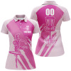 Custom Women Disc Golf Polo Shirts Custom Name And Number Disc Golfer Basket, Ladies Disc Golf Shirts | Pink Nqs5235