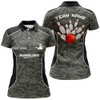 Custom Women Bowling Polo Shirts Custom Bowling Ball And Pins Camo Bowling Team Jersey For Women Nqs5248